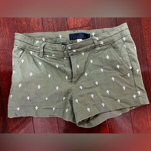 Blue Rain Olive Cactus Patterned Women's Shorts